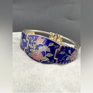 Vintage Cloissone Floral Enamel Bracelet